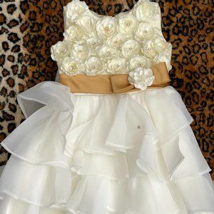 Flower Girl Dress, Sleeveless Sash/Ribbon/Belt Tulle Size 3-4 Toddler